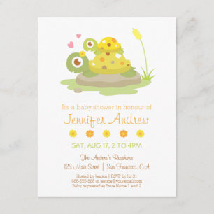 Cute Colourful Turtle Baby Shower Invitations