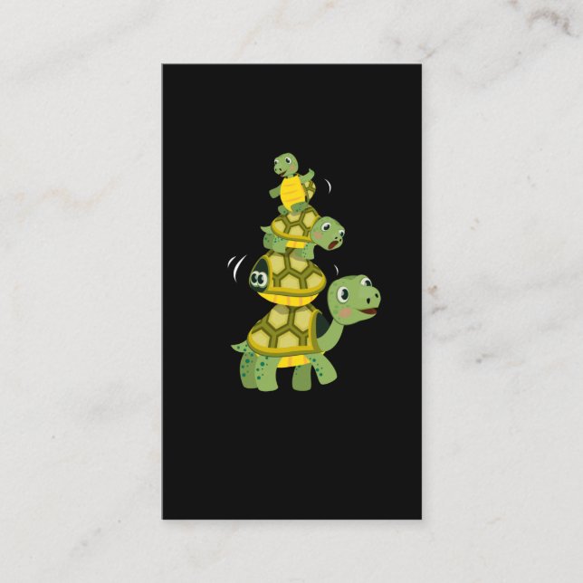 Cute Colourful Turtle Tortoises Sea Animals Business Card (Front)