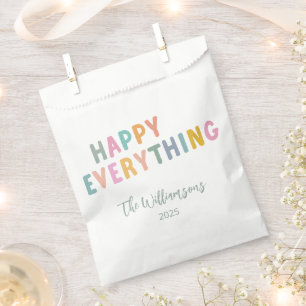 Cute Colourful Typography Happy Everything Custom Favour Bag