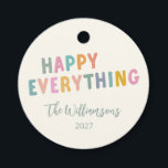 Cute Colourful Typography Happy Everything Custom Favour Tags<br><div class="desc">Cute Colourful Typography Happy Everything Simple Holiday Custom Favour Tags</div>