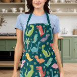Cute Colourful Tyrannosaurus Rex Dinosaur Pattern Apron<br><div class="desc">Cute Colourful Tyrannosaurus Rex Dinosaur Pattern Apron</div>