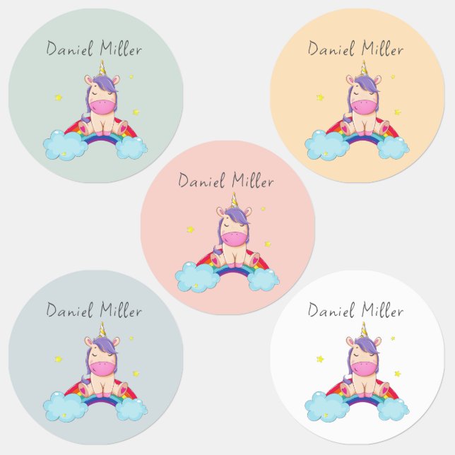 Cute Colourful Unicorn Custom Name (Group)