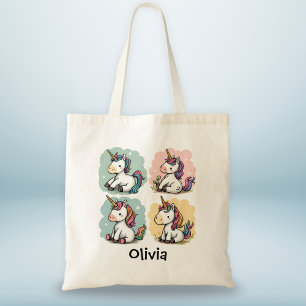 Cute Colourful Unicorn Doodles Toddler T-shirt Tote Bag