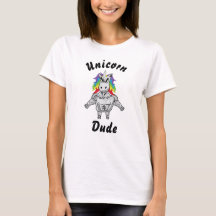 Cute colourful unicorn dude t-shirt