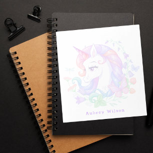 Cute Colourful Unicorn Girly Notepad