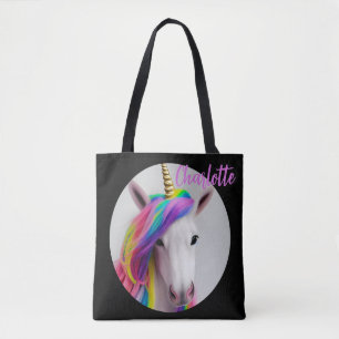 Cute Colourful Unicorn Girly  Tote Bag