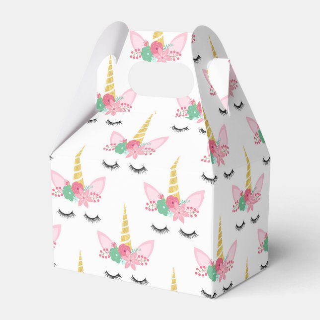Cute Colourful Unicorn Pattern for Birthday Party Favour Box (Back Side)