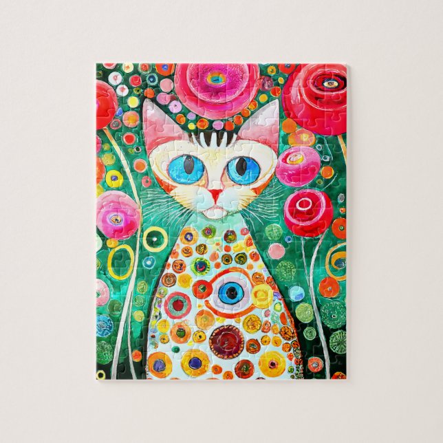 Cute Colourful Unique Kitten Jigsaw Puzzle (Vertical)