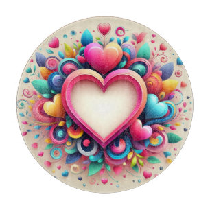 Cute colourful Valentines day Cutting Board