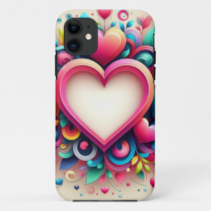 Cute Colourful Valentine's Day heart iPhone 11 Case