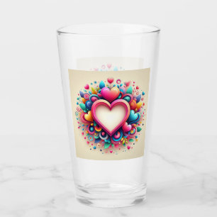 Cute Colourful Valentine's Day heart Glass