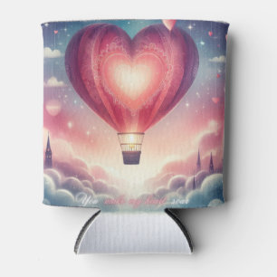 Cute colourful Valentine's Heart balloon Can Cooler