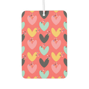 Cute colourful Valentines hearts pattern Car Air Freshener