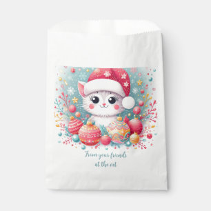 Cute, Colourful Vet Christmas cat  Favour Bag