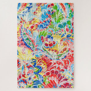 Cute colourful vintage floral iPhone wallet case Jigsaw Puzzle