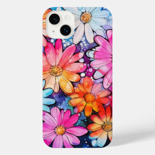 Cute Colourful Vintage Flower Art iPhone 14 Plus Case