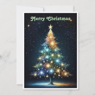 Cute Colourful Vintage Rustic Merry Christmas  Holiday Card