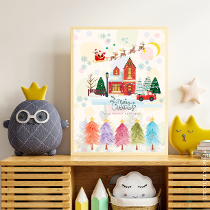 Cute Colourful Watercolor Christmas Nursery Decor