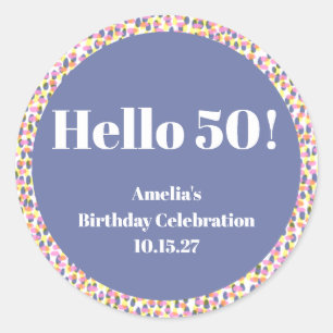 Cute Colourful Watercolor Dot Custom Birthday Part Classic Round Sticker