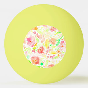 Cute colourful watercolor floral pattern ping pong ball