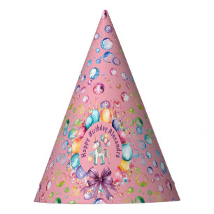 Cute Colourful Watercolor Unicorn Birthday Party Hat