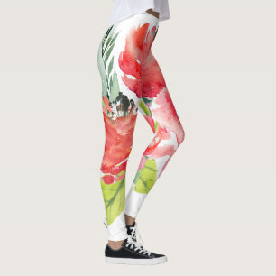 Cute Colourful Watercolors Flowers Leggings