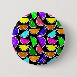 Cute colourful watermelon pattern 6 cm round badge