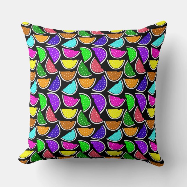 Cute colourful watermelon pattern cushion (Front)