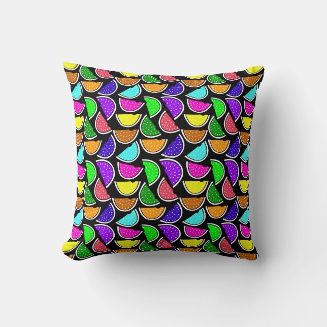 Cute colourful watermelon pattern cushion (Front)