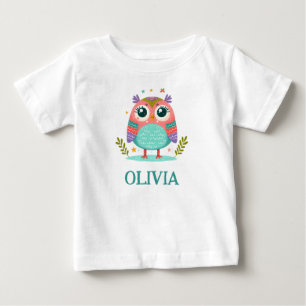 Cute Colourful Whimsical Baby Owl T-Shirt