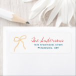 Cute Colourful Whimsical Hand Drawn Red Ribbon Bow Return Address Label<br><div class="desc">This Cute Colourful Whimsical Hand Drawn Red Ribbon Bow label adds a sweet,  playful touch to any package. Featuring a delicate,  hand-drawn red ribbon bow design,  this label is perfect for holiday gifts,  party favours,  handmade products,  or special deliveries. Its whimsical,  artistic look adds personality to every package.</div>