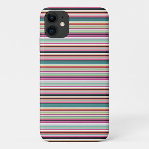 Cute colourful white stripes iPhone 11 case
