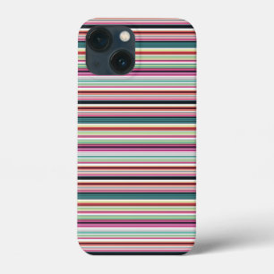 Cute colourful white stripes iPhone 13 mini case