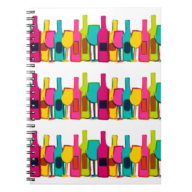 Cute colourful wine bottles pattern Case-Mate iPho Notebook (Front)