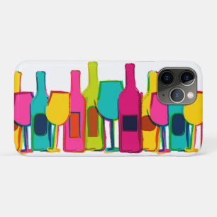 Cute colourful wine bottles pattern iPhone 11 pro case