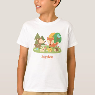 Cute Colourful Woodland Animal For Kids T-Shirt