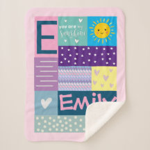 Cute Colourful You Are My Sunshine Monogram Baby