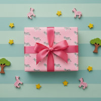 Cute Colourful Zebras Animal Print Soft Pink