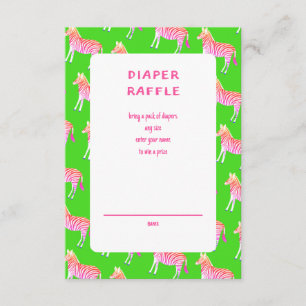 Cute Colourful Zebras Custom Baby Shower  Enclosure Card