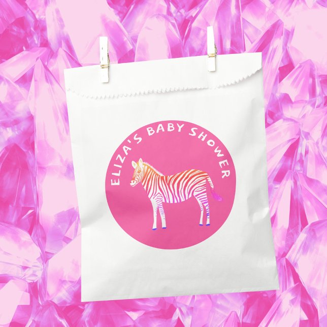 Cute Colourful Zebras Custom Baby Shower  Favour Bag (Cute Colorful Zebras Custom Baby Shower Favor Bag
)