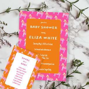 Cute Colourful Zebras Custom Baby Shower  Invitation