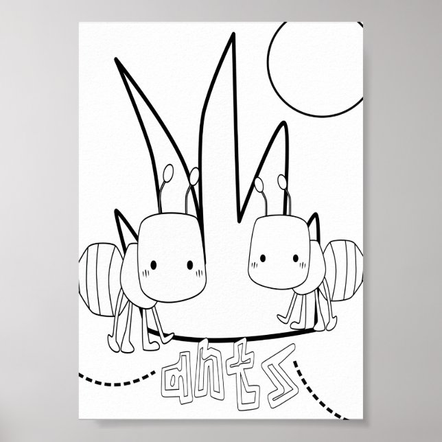 Cute Colouring Bugs Ants  Poster (Front)