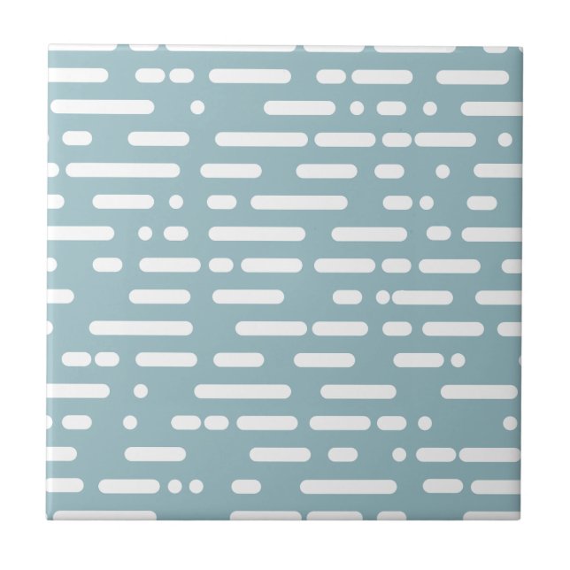 Cute colours light blue and white l Abstract Moder Ceramic Tile (Front)