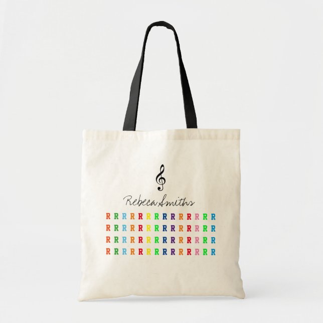 cute colours personalised tote bag (Front)
