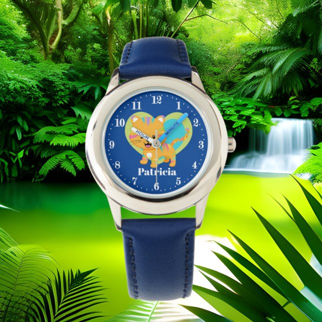 Cute colours tiger love add name watch (Creator Uploaded)