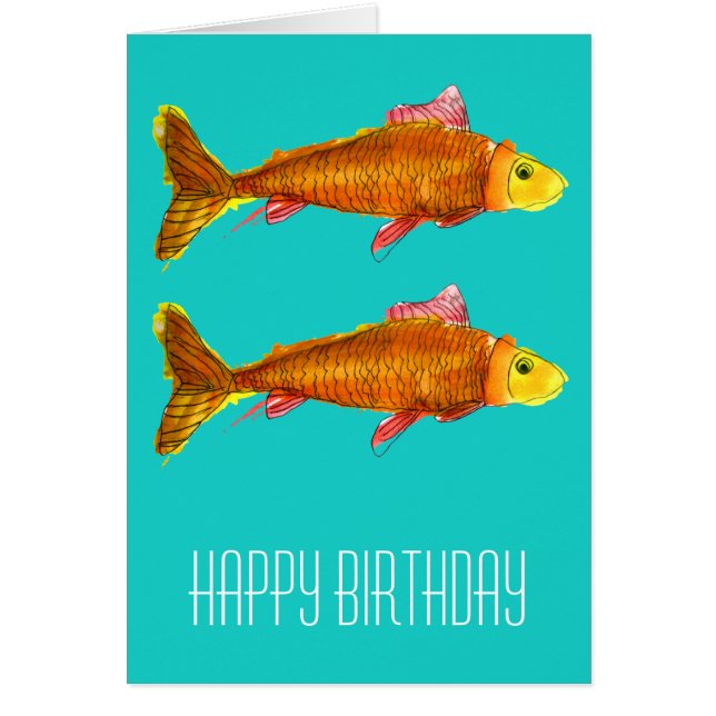 Cute comet goldfish pop art birthday (Front)