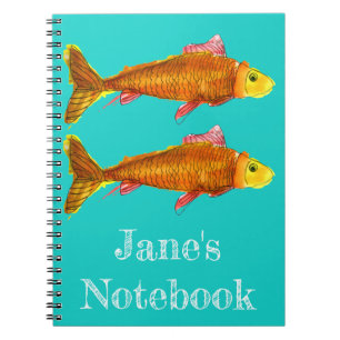 Cute comet goldfish pop art illustration notebook