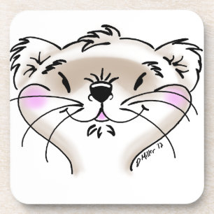Cute Comic Ferret Face Coaster