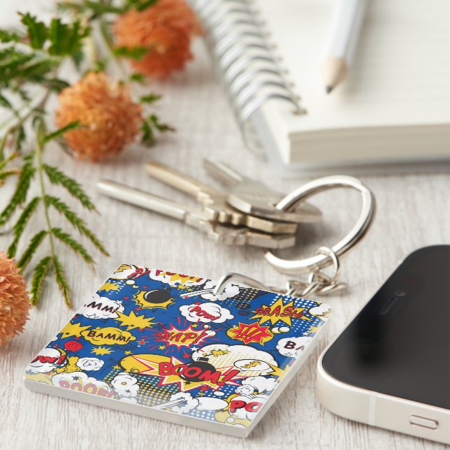 Cute Comic Pattern  Key Ring (Front Right)