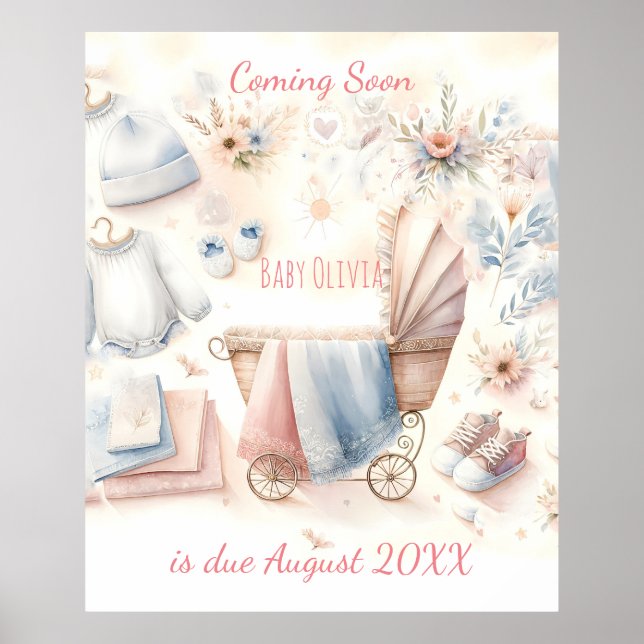 Cute coming soon announcement Invitation Poster (Front)